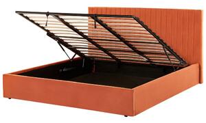 Manželská postel 180 cm Vakarine (oranžová) (s roštem a úložným prostorem). 1076495