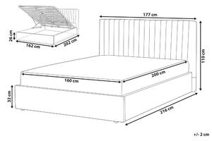 Manželská postel 160 cm Vakarine (oranžová) (s roštem a úložným prostorem). 1076496