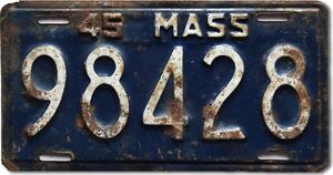 Americká SPZ Massachusetts 1945 Blue 98428