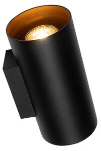 Chytrá nástěnná lampa černá se zlatem 2-světlo vč. Wifi GU10 - Sab