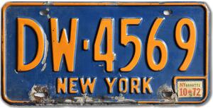 Americká SPZ New York Blue DW-4569