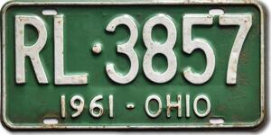 Americká SPZ Ohio 1961 Green RL-3857