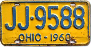 Americká SPZ Ohio 1960 Yellow JJ-9588