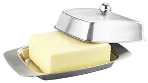 Nerezová mísa na máslo, 17,5 x 7 x 10,5 cm, stříbrná