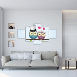 Obraz - Zamilované sovičky (125x70 cm)