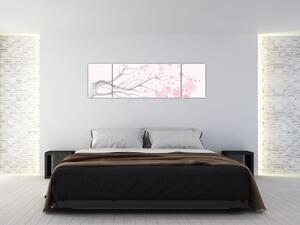 Obraz - Růžové květy (170x50 cm)