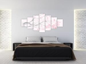 Obraz - Růžové květy (210x100 cm)