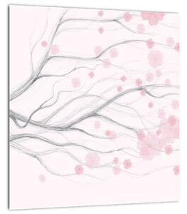 Obraz - Růžové květy (30x30 cm)