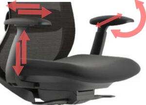 Ergonomická kancelářská židle MERCURY BESSEL ČERNÝ PLAST, ČERNÁ – pohodlné sezení