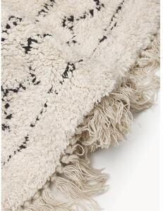 Ručně tkaný kulatý bavlněný koberec s třásněmi Fionn