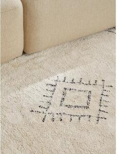 Ručně tkaný kulatý bavlněný koberec s třásněmi Fionn