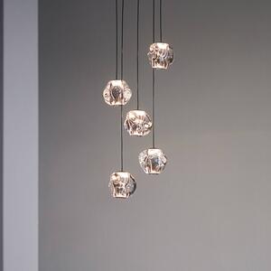 LOOM DESIGN LED závěsné svítidlo Ice Ball, chrom/čirý, 5 světelných zdrojů, stmívatelný, Chrom / stříbro, Obývací pokoj / jídelna, Plast, Moderní, Koule