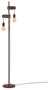 Eglo 43526 TOWNSHEND 4 - Stojací retro lampa v hnědé barvě 2 x E27, výška 169cm (Retro železná stojací lampa s vypínačem na kabelu)