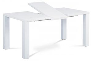 Jídelní stůl rozkládací VILM – 120+40x90 cm, vysoký lesk bílý