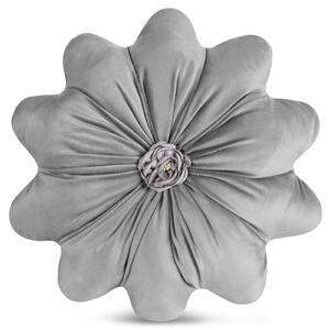 DEKORAČNÍ POLŠTÁŘ FLORES 5 Ø40 CM STŘÍBRNÁ