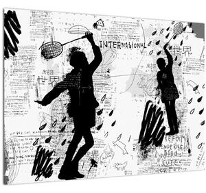 Skleněný obraz - Street art - rozruch (70x50 cm)