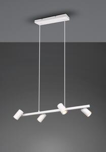 Trio Leuchten 302400431 MARLEY white -Závěsný bodový lustr nad stůl v bílé barvě, 4 x GU10, 80cm (Čtyřbodový lustr nad jídelní stůl s naklápěcími hlavami)