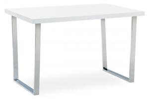 Jídelní stůl VETBY – 120x75 cm, bílý / chrom