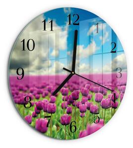 Skleněné nástěnné hodiny Tulipány zsoc-fi30-00176757
