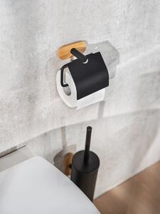 Toaletní kartáč OREA, nerez, černý, nástěnný, WENKO