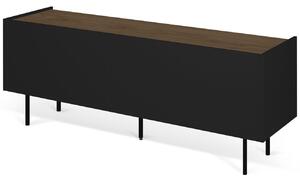 Černý ořechový TV stolek TEMAHOME Radio 160 x 43 cm