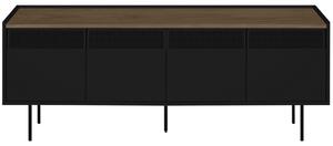 Černý ořechový TV stolek TEMAHOME Radio 160 x 43 cm