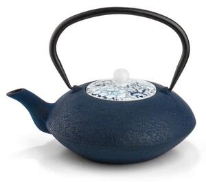 Bredemeijer Litinová konvičkana čaj Yantai s porcelánovým víkem, 1,2L, dark blue