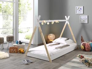 Bílá borovicová postel Vipack Tipi 90x200 cm