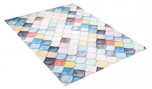 Makro Abra Kusový koberec pratelný TOSCANA 8001 Geometrický Moderní Kosočtverce pogumovaný vícebarevný Rozměr: 80x150 cm
