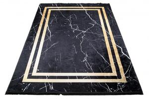 Makro Abra Kusový koberec pratelný TOSCANA 23483 Klasický Moderní pogumovaný černý zlatý Rozměr: 80x200 cm