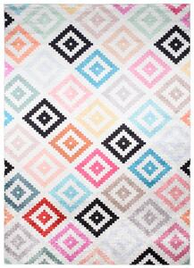 Makro Abra Kusový koberec pratelný TOSCANA 80061 Moderní Geometrický Kosočtverce pogumovaný vícebarevný Rozměr: 80x150 cm