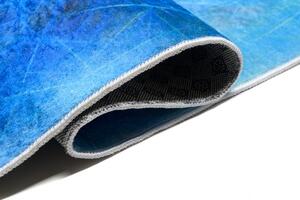 Makro Abra Kusový koberec pratelný TOSCANA 36520 Abstraktní Moderní pogumovaný modrý Rozměr: 80x150 cm