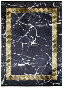 Makro Abra Kusový koberec pratelný TOSCANA 23020 Klasický Mramor pogumovaný černý zlatý Rozměr: 120x170 cm