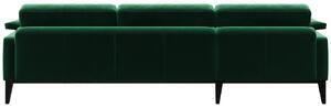 Zelená sametová rohová pohovka MESONICA Musso, levá, 248 cm