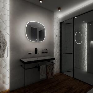 Oválné zrcadlo do koupelny 70 cm s osvětlením, dva dotykové spínače NIMCO ZP 27001RVX