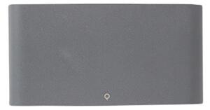 Sada 2 venkovních nástěnných svítidel tmavě šedá 17,5 cm vč. LED - Batt