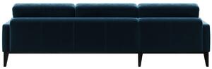 Modrá sametová rohová pohovka MESONICA Musso Tufted, levá, 248 cm