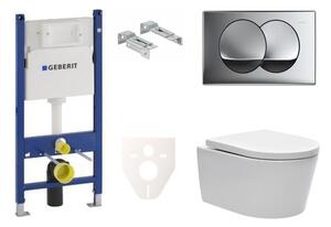Cenově zvýhodněný závěsný WC set Geberit do lehkých stěn / předstěnová montáž + WC SAT Brevis SIKOGES7W71S