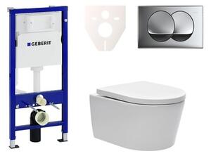 Cenově zvýhodněný závěsný WC set Geberit do lehkých stěn / předstěnová montáž + WC SAT Brevis SIKOGES6W71