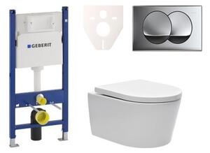 Cenově zvýhodněný závěsný WC set Geberit do lehkých stěn / předstěnová montáž + WC SAT Brevis SIKOGES7W71