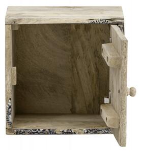 Masivní designová nástěnná skříňka Claudia z mangového dřeva