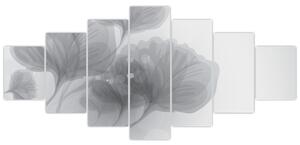 Obraz květin v šedých odstínech (210x100 cm)