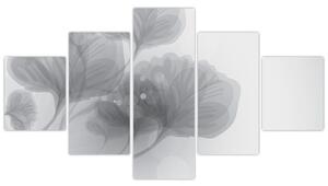 Obraz květin v šedých odstínech (125x70 cm)