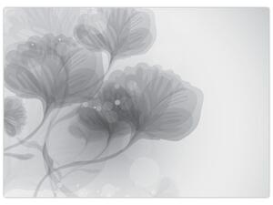 Obraz květin v šedých odstínech (70x50 cm)