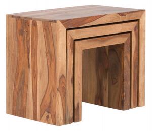 Sob nabytek | Set 3 odkládacích stolků z přírodního palisandru Rosewood F0A00001068W