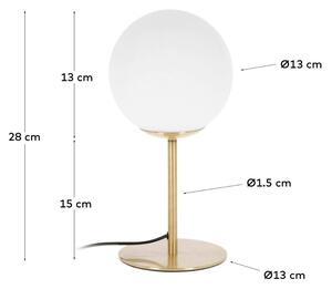 Bílá skleněná stolní lampa Kave Home Mahala 28 cm