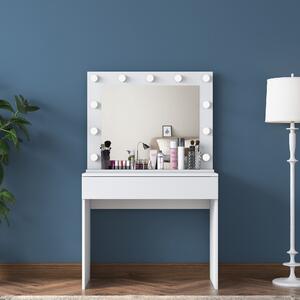 Kalune Design Minimalistický toaletní stolek Alisson II s LED zrcadlem bílý