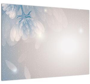 Obraz - Zasněžené květy (70x50 cm)