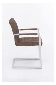 Set 2 elegantní židlí Pitton II světle hnědo/bílá