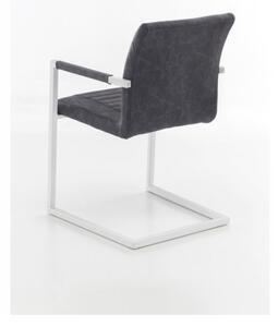 Set 2 elegantní židlí Pitton III šedo/bílá